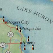 Map of  area lighthouses